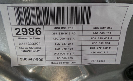 Fensterheber hinten links elektrisch 4 T&uuml;rer VW Polo 9N Stufenheck